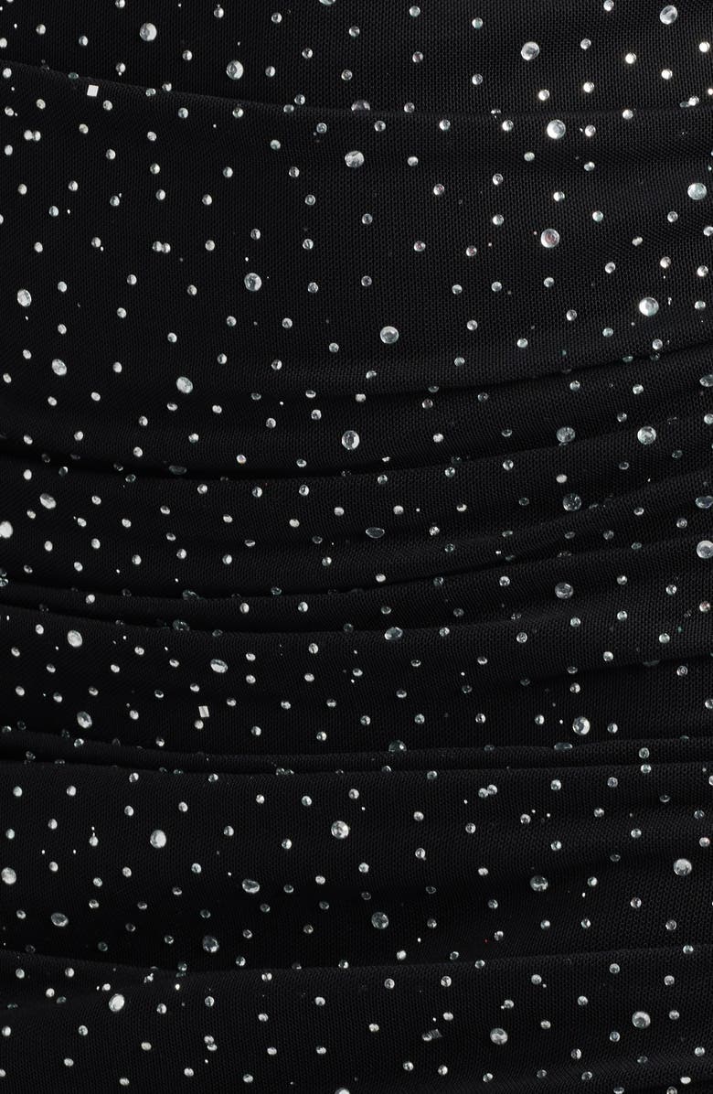 Jump Apparel Rhinestone Ruched Long Sleeve Cocktail Dress, Alternate, color, 