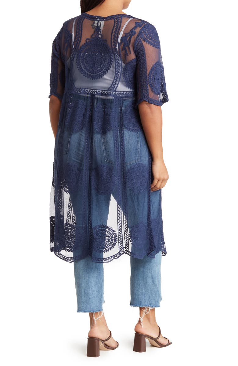 Forgotten Grace Embroidered Mesh Duster, Alternate, color,