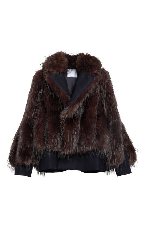 Wool Melton & Faux Fur Jacket