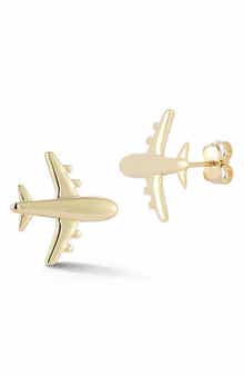 Ember Fine Jewelry 14K Gold Plane Stud Earrings
