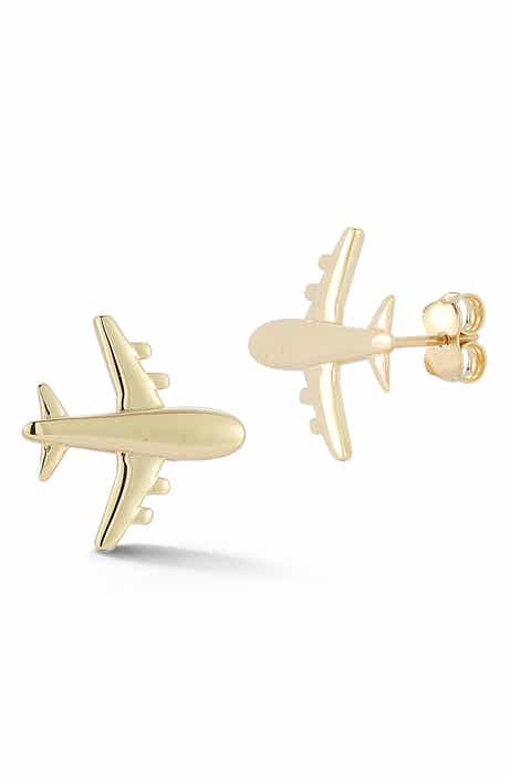 Ember Fine Jewelry <p>14K Gold Airplane Stud Earrings</p>