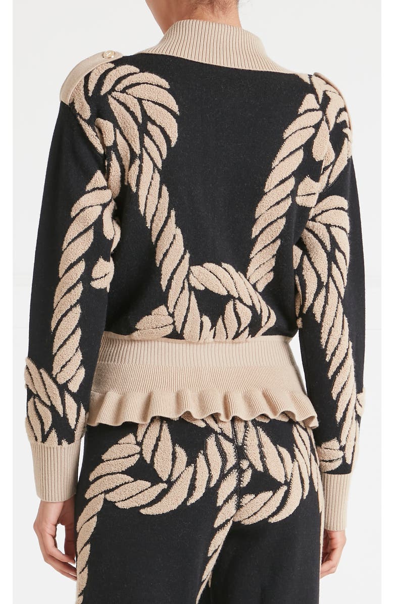 Temperley London Rope Knit Jacket, Alternate, color, Black
