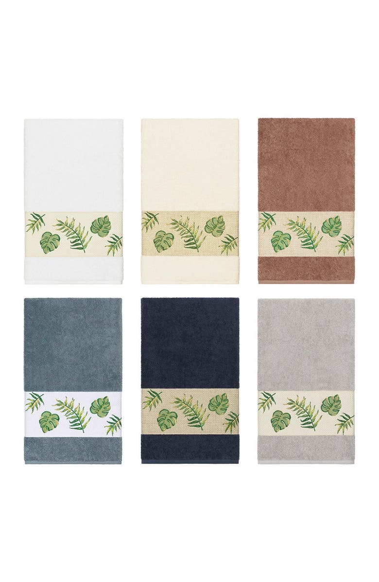 Linum Home Textiles Zoe Embellished Bath Towel - Light Grey, Alternate, color, Light Grey