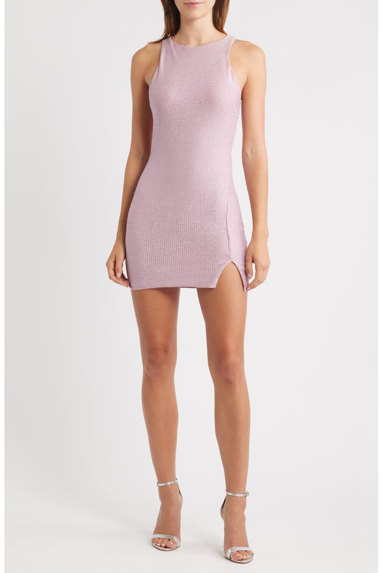 Rhinestone Detail Back Cutout Body-Con Minidress, Main, color, PINK