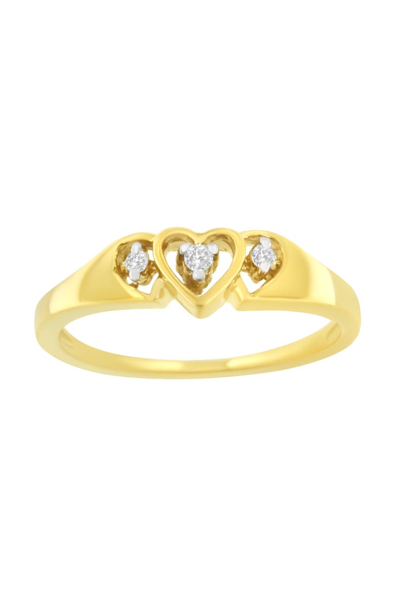 Haus of Brilliance 10KT Yellow Gold 1/20 cttw Diamond Heart Diamond Ring, Alternate, color, Yellow