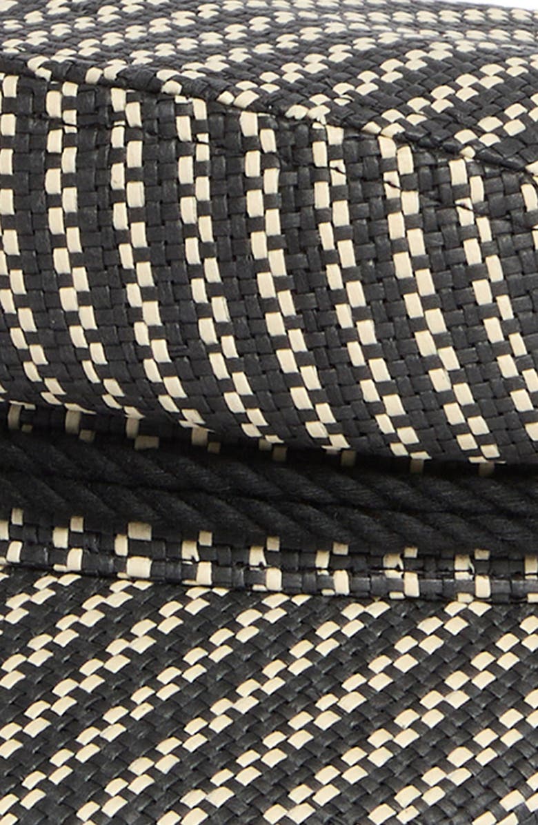 Brixton Woven Straw Fiddler Cap, Alternate, color, Black/ Natural Straw