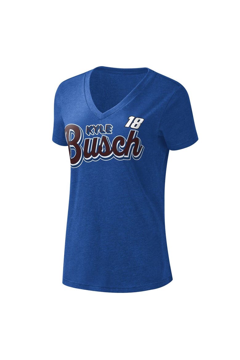 Women's G-III 4Her by Carl Banks Blue Kyle Busch 1st Place V-Neck T-Shirt, Main, color, Royal