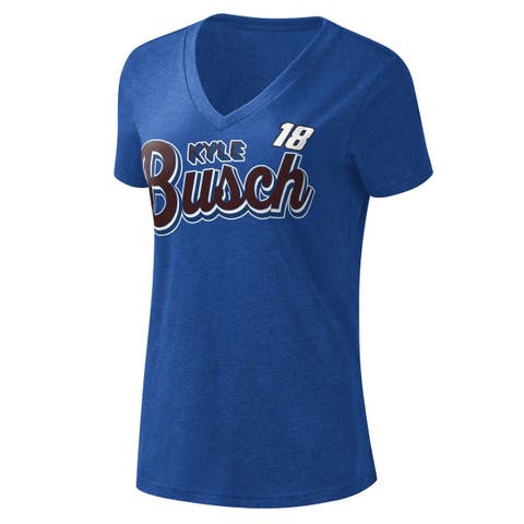 Women's G-III 4Her by Carl Banks Blue Kyle Busch 1st Place V-Neck T-Shirt