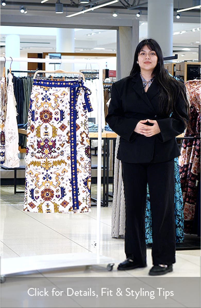 Print Wrap Midi Skirt, sales video thumbnail