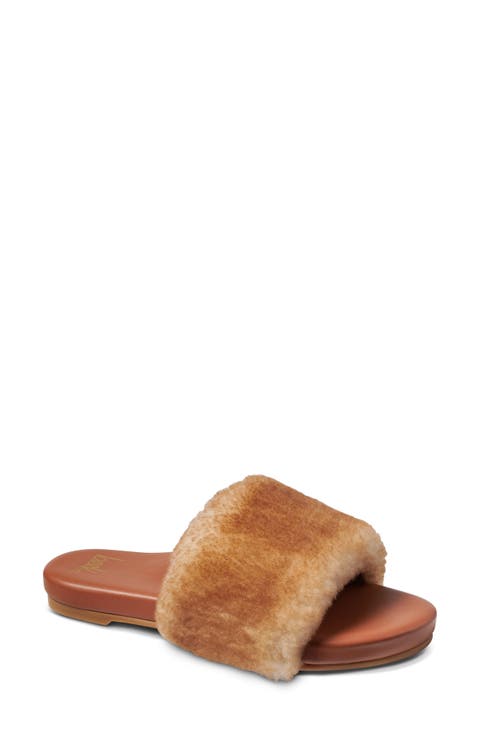 Baza Genuine Shearling Slide Sandal (Women)