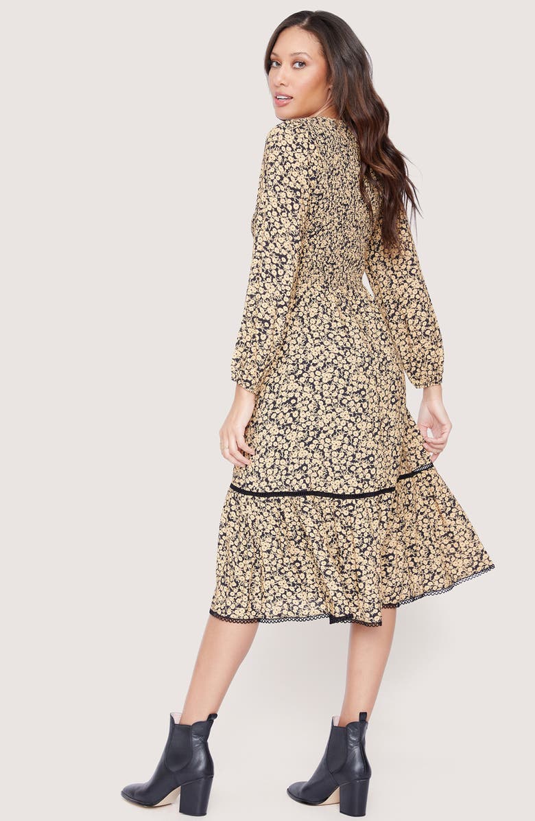 Lost + Wander Pick Me Golden Hour Midi Dress, Alternate, color, 