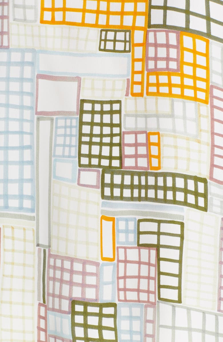 Rosetta Getty Grid Print Asymmetrical Blouse, Alternate, color,