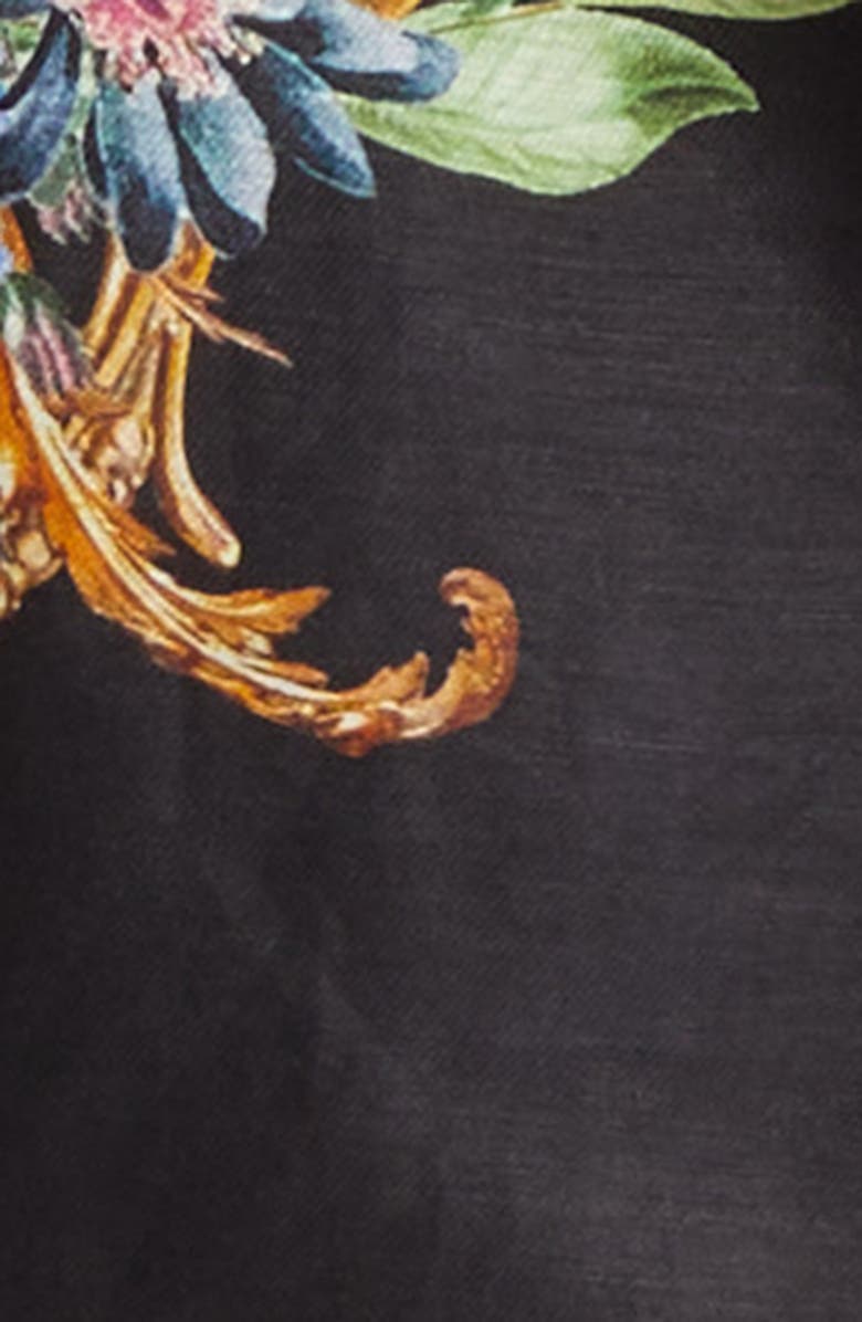 Camilla Noble Endeavors Lace Long Sleeve Linen & Silk Mini Shirtdress, Alternate, color, Noble Endeavors