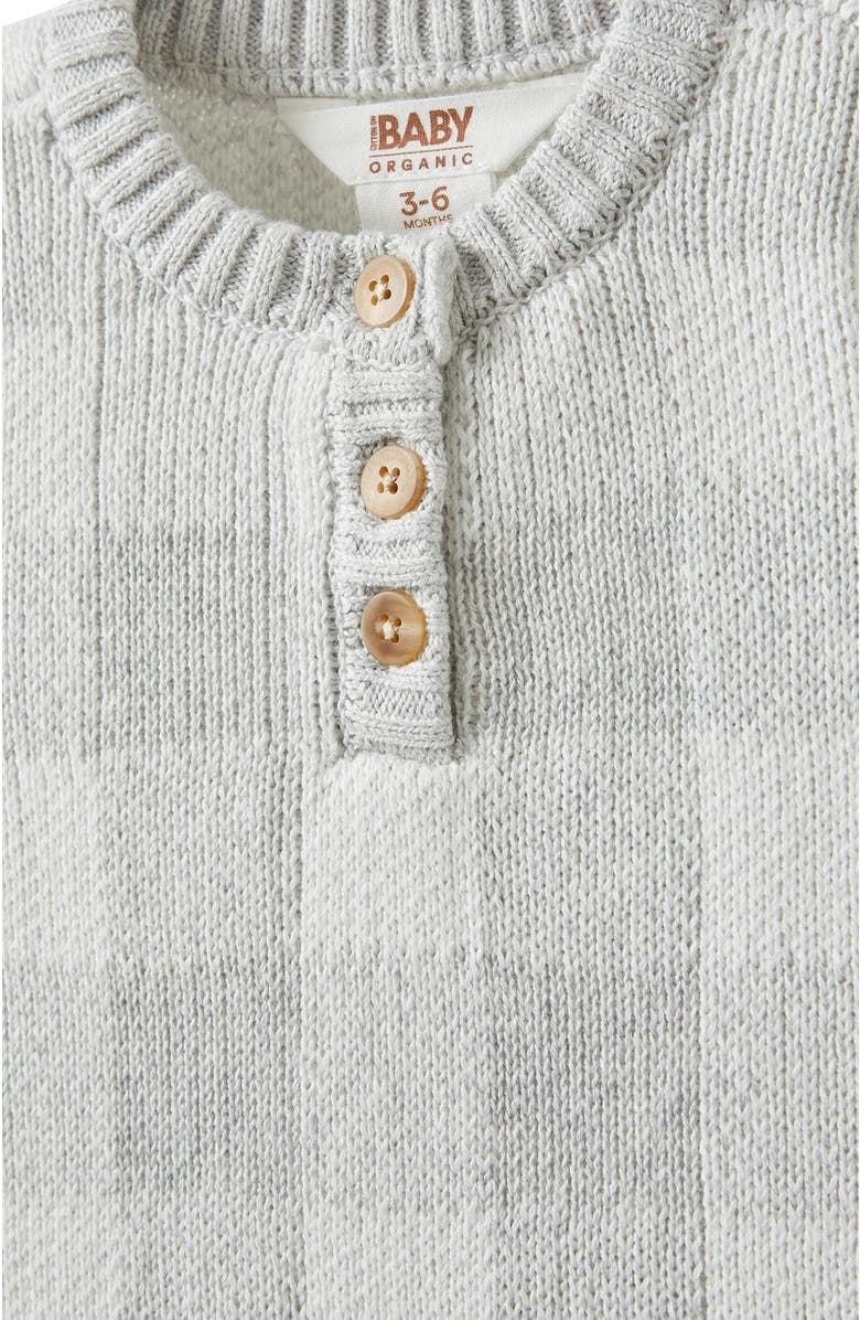Cotton On Kids Organic Knit Long Sleeve All In One, Alternate, color, Cloud Marle Buffalo Check
