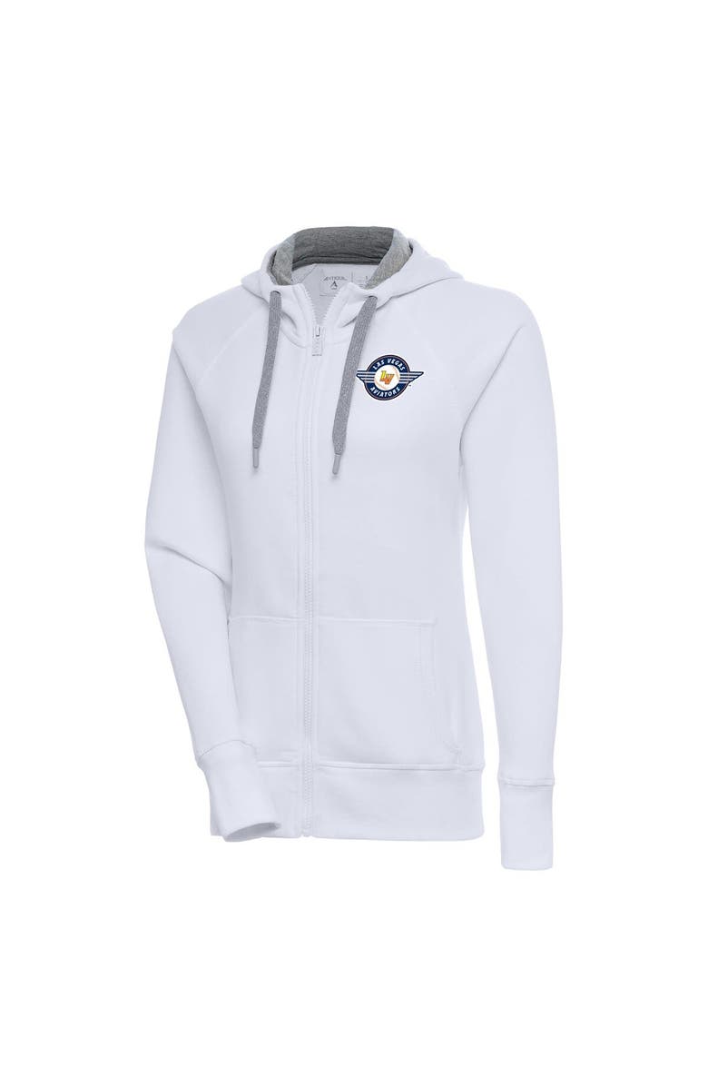 ANTIGUA Women's Antigua  White Las Vegas Aviators Victory Full-Zip Hoodie, Main, color, 