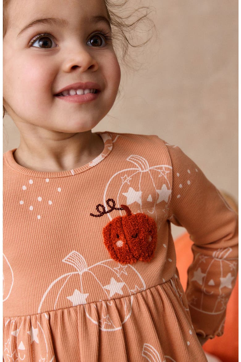 Kids' Rib Jersey Dress, Alternate, color, ORANGE