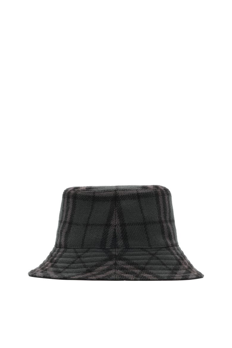 Reversible Check Wool Bucket Hat, Alternate, color, Iron grey