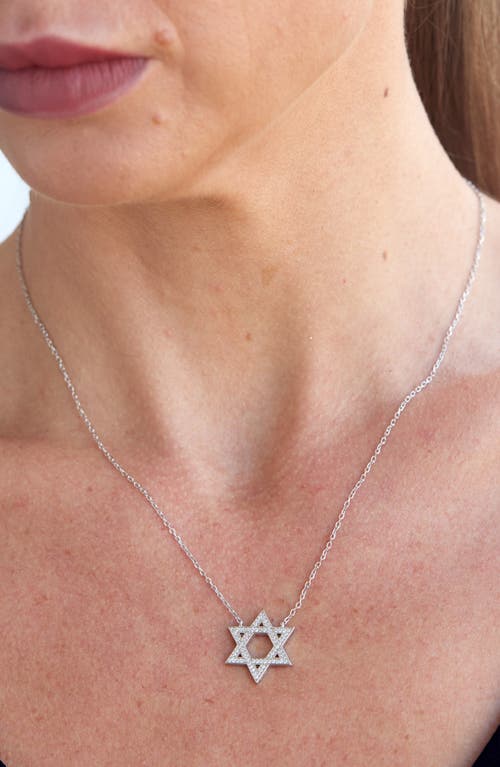 Savvy Cie Jewels Cubic Zirconia Star Of David Pendant Necklace In Silver