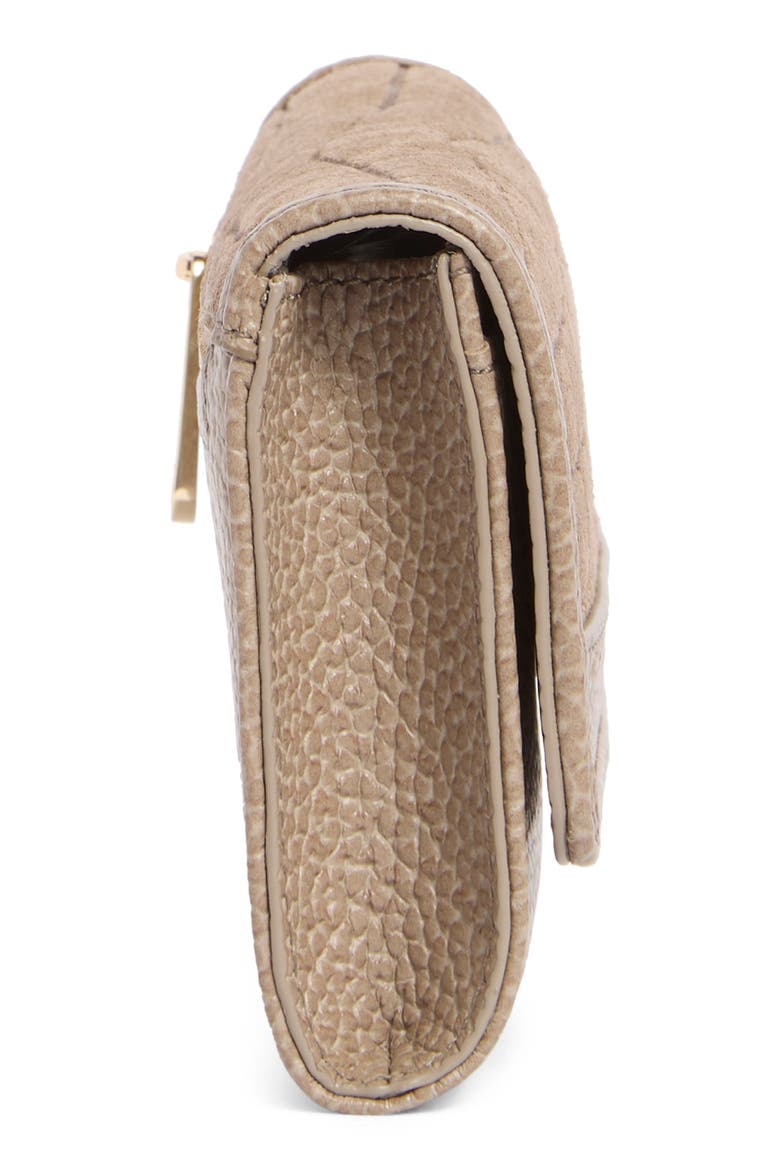 Kerra Croc Embossed French Wallet, Alternate, color, WARM GRAY BEDROCK