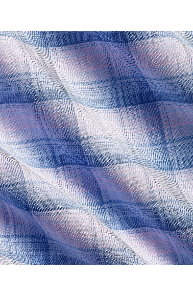 David Donahue Shadow Check Cotton Twill Button-Up Shirt, Alternate, color, Blue/ Pink