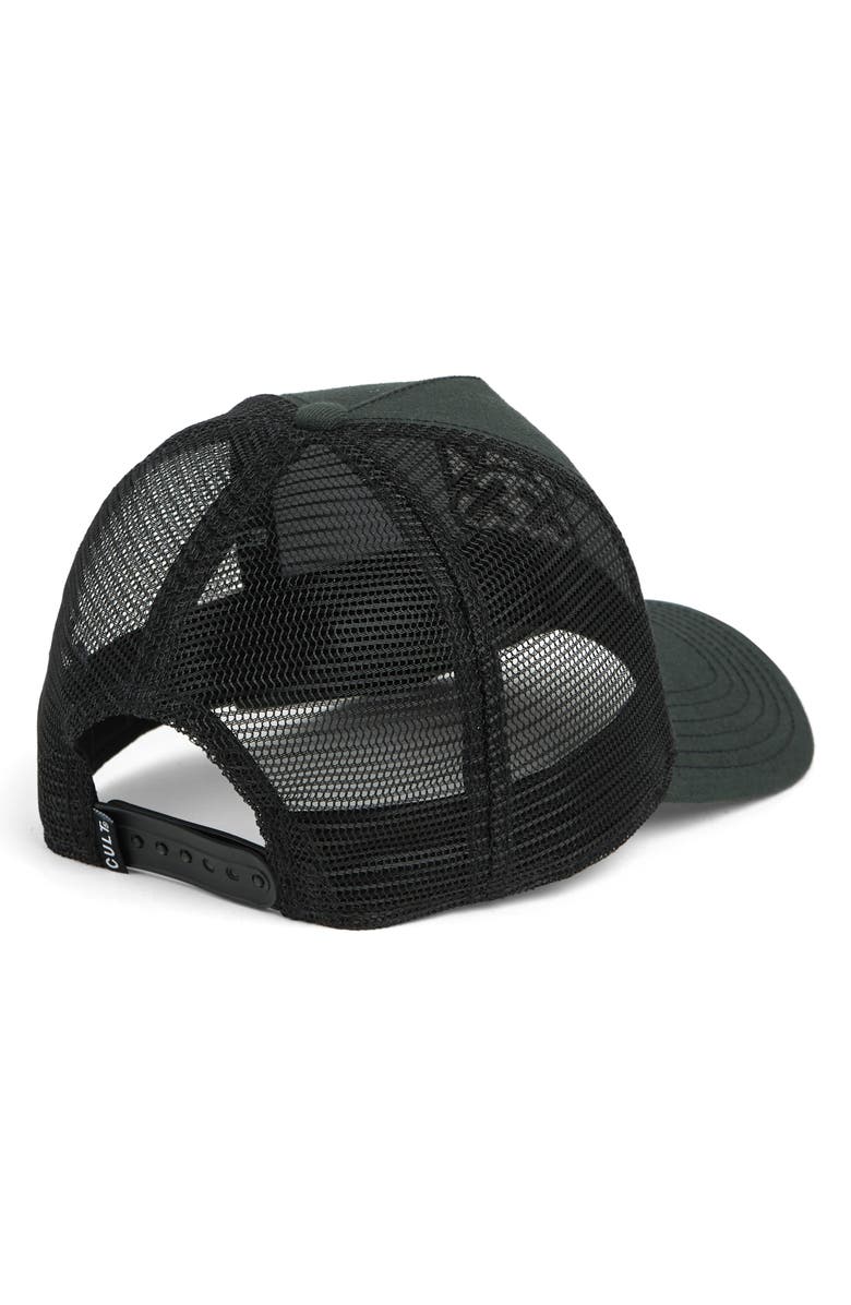 Cult of Individuality Shimuchan Logo Embroidered Mesh Trucker Hat, Alternate, color, Black
