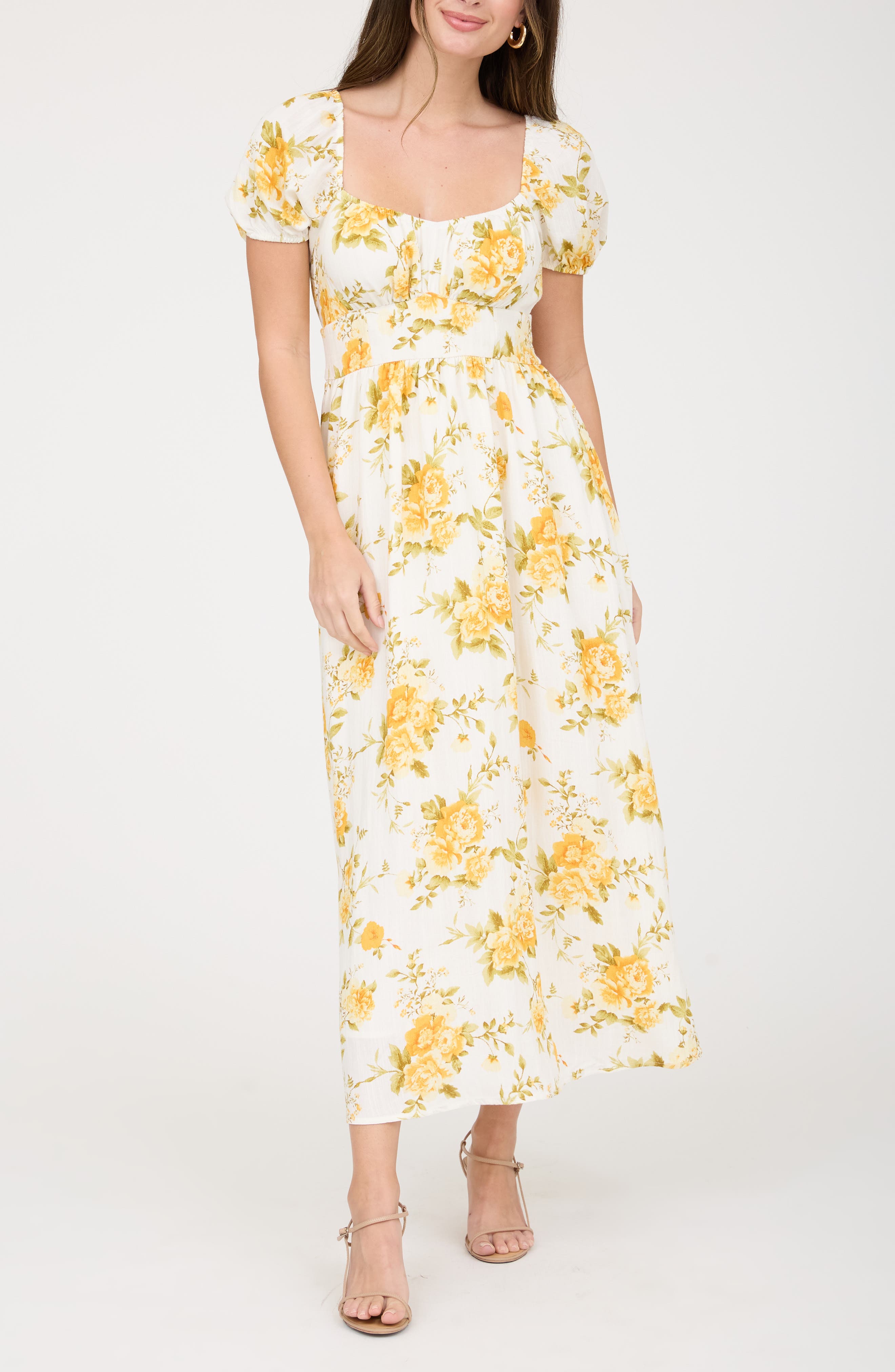 Puff Sleeve Midi Dress - image 3