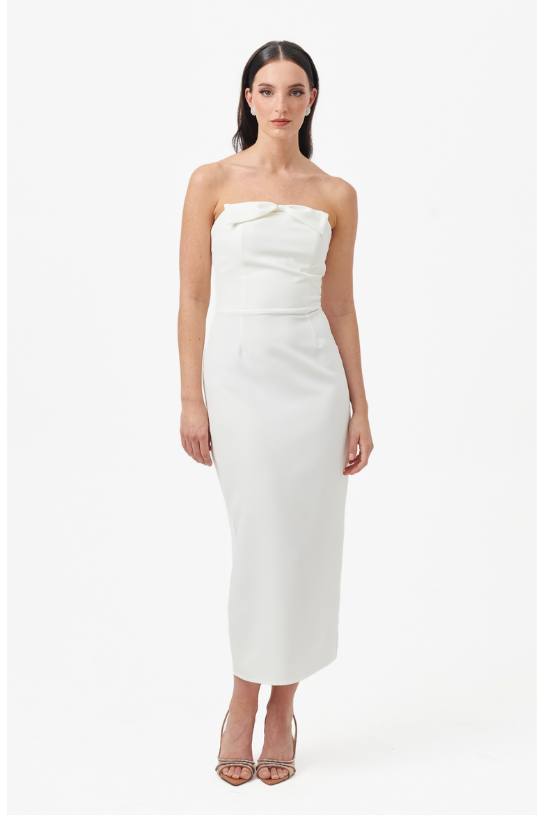 Barbi Midi Dress, Main, color, Ecru