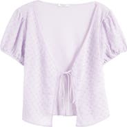 Mistress Rocks Beaded Front Tie Mesh Top