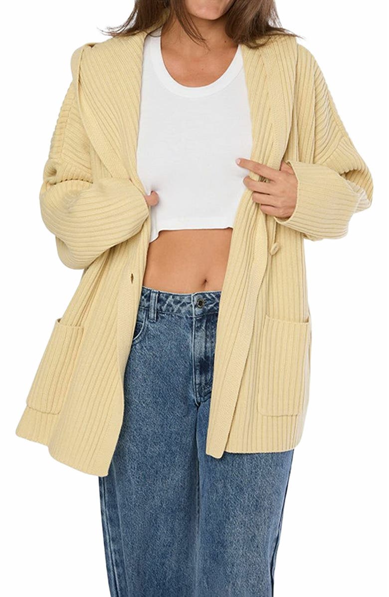 WeWoreWhat Double Breasted Cardigan, Alternate, color, Wheat