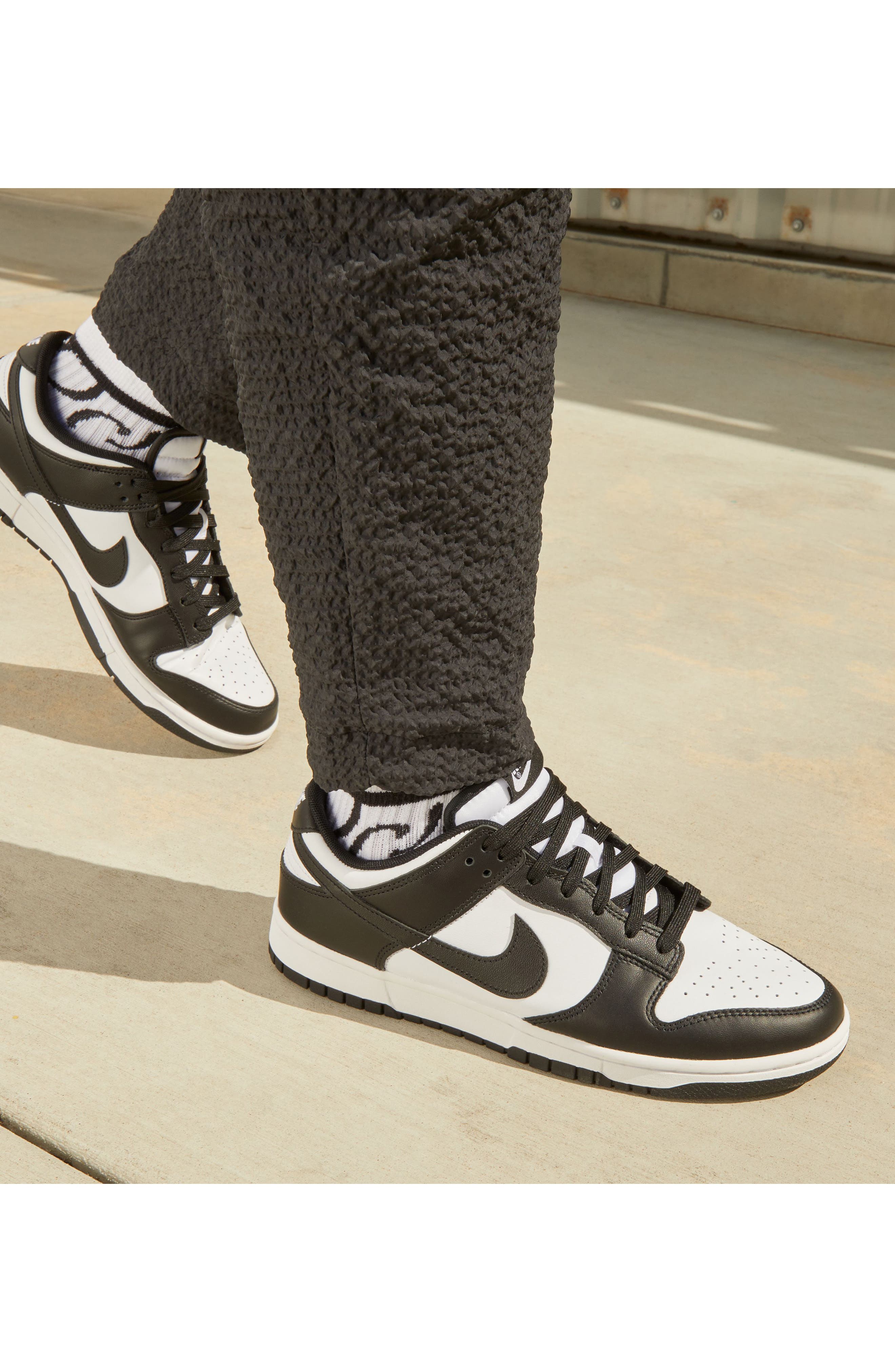Nike Dunk Low Basketball Sneaker, Alternate, color, White/ Black/ White