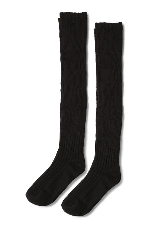 Belle & Bloom End Game Tall Solid Tube Socks In Black