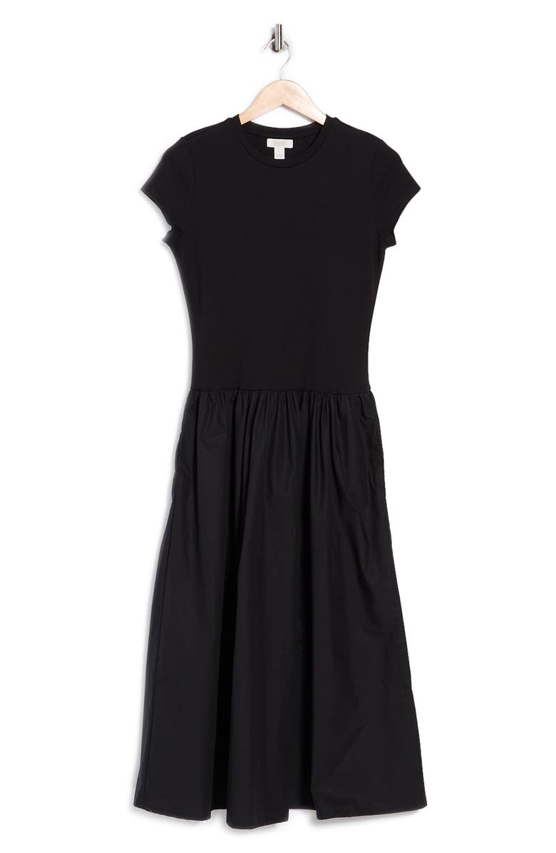 NORDSTROM RACK Mixed Media Dress, Alternate, color, Black