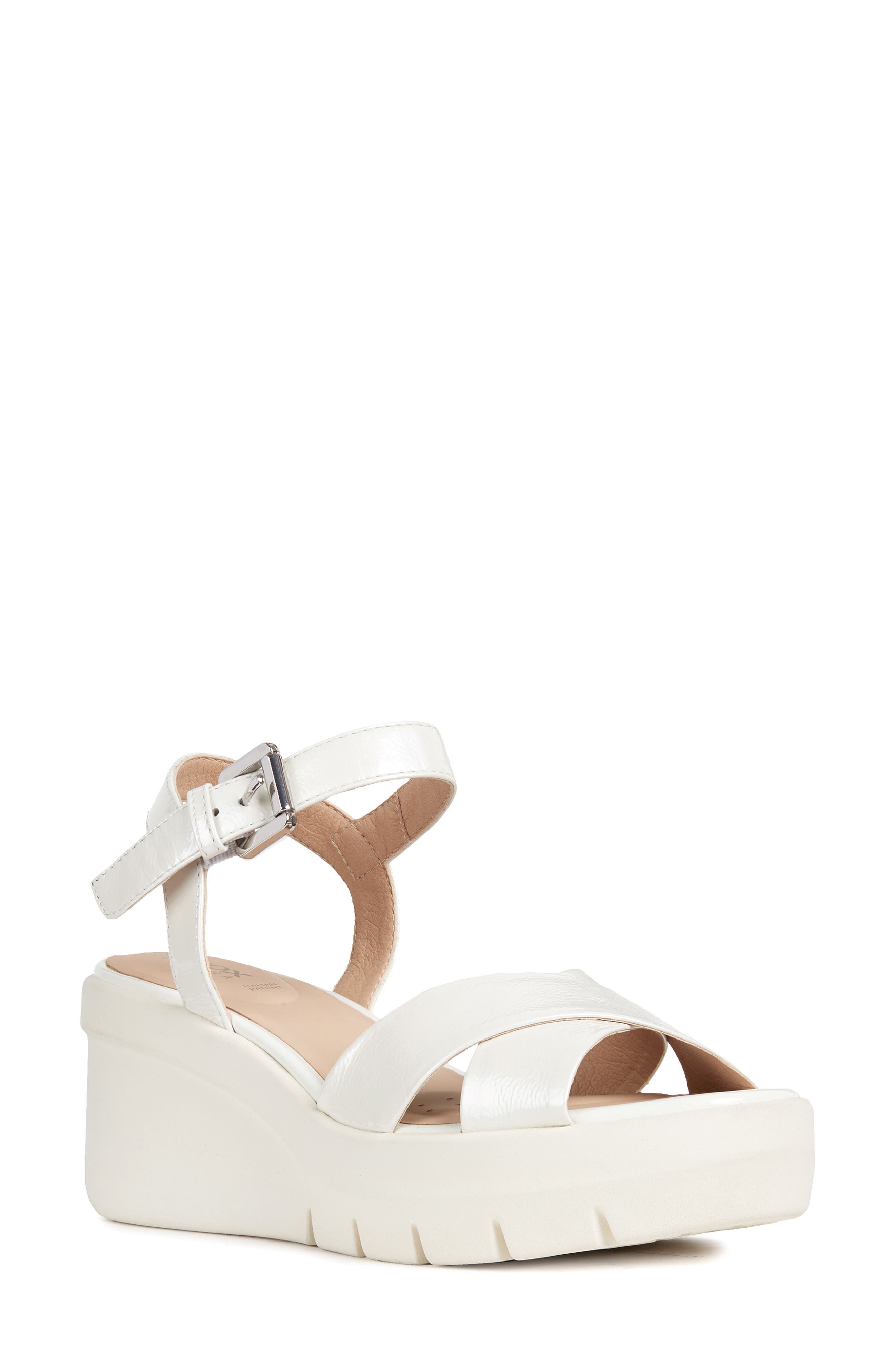 Torrence Platform Sandal, Main, color, WHITE FAUX LEATHER