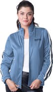 G-III 4HER BY CARL BANKS Women's G-III 4Her by Carl Banks Light Blue/Navy Memphis Grizzlies Rebel Sequin Bling Full-Zip Track Jacket