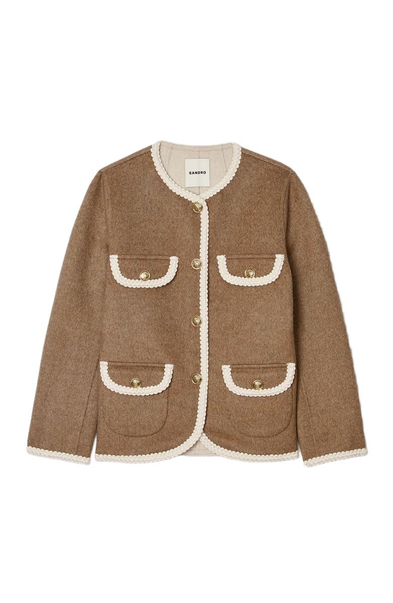 SANDRO Double-faced jacket, Alternate, color, Dark Blond