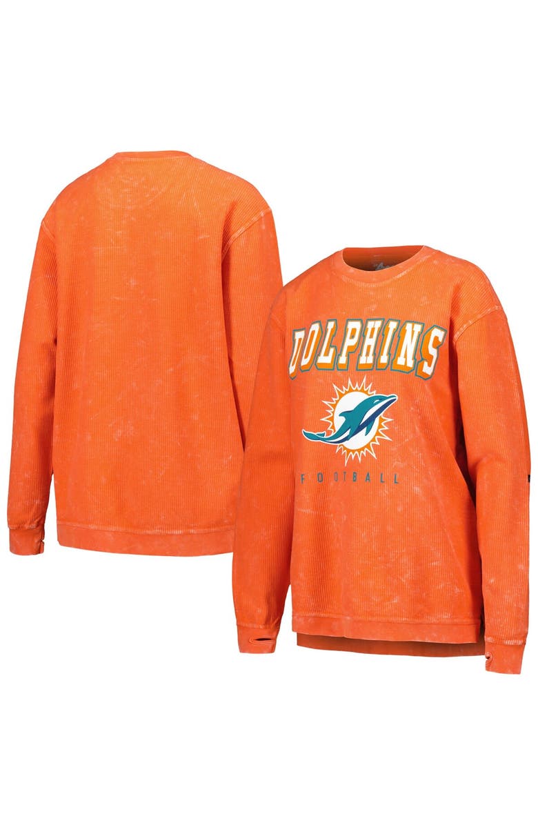 G-III 4HER BY CARL BANKS Women's G-III 4Her by Carl Banks Orange Miami Dolphins Comfy Cord Pullover Sweatshirt, Main, color, Orange
