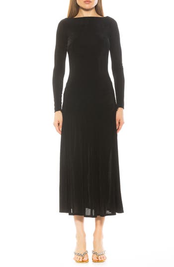 Alexia Admor Khaite Long Sleeve Midi Dress In Black