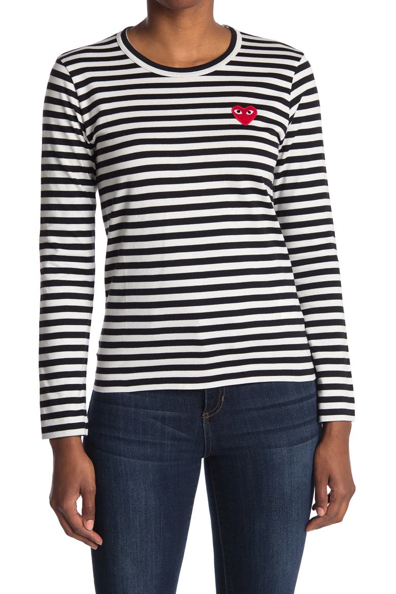 Stripe T-Shirt, Main, color, BLACK/ WHITE