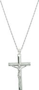 CANDELA JEWELRY Men's Sterling Silver Crucifix Pendant Necklace