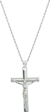 CANDELA JEWELRY Men's Sterling Silver Crucifix Pendant Necklace