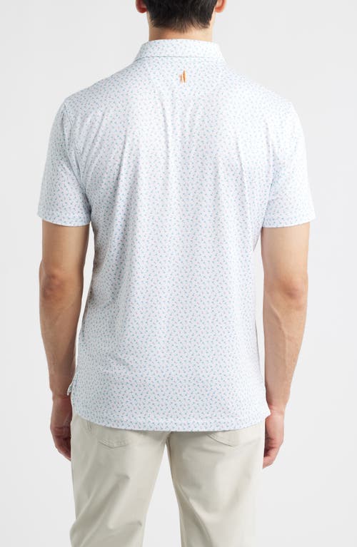 Johnnie-o Tini Dancer Martini Print Featherweight Performance Polo In White