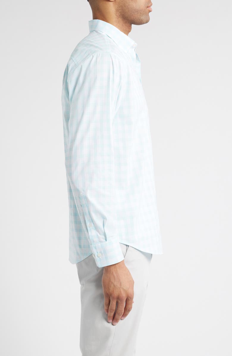 Tommy Bahama Sarasota Stretch Check IslandZone<sup>®</sup> Button-Up Shirt, Alternate, color, Aqua Mist