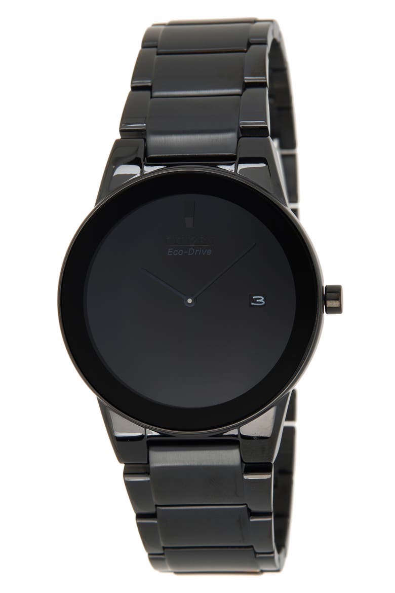 Axiom Eco-Drive Bracelet Watch, 40mm x 12mm, Main, color, BLACK