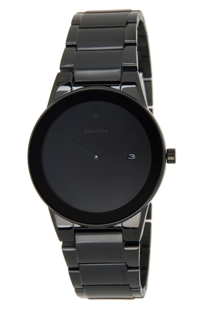 Citizen Axiom Eco-Drive Bracelet Watch, 40mm x 12mm, Main, color, Black