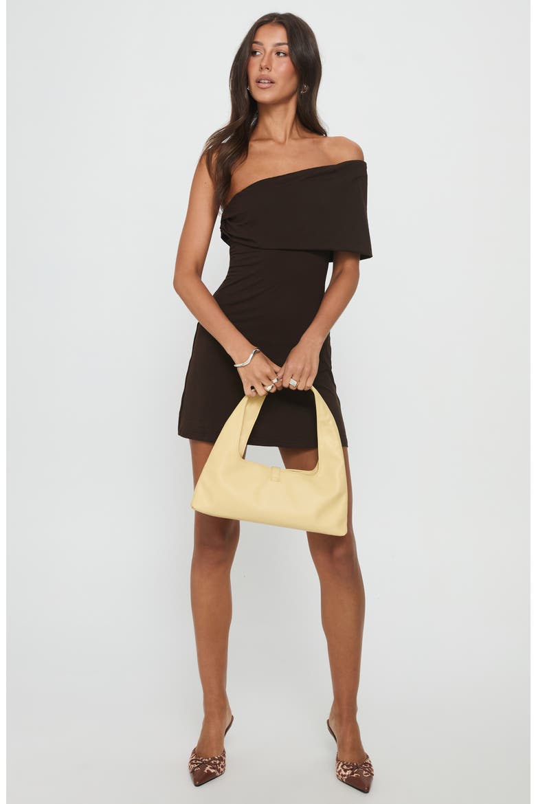 Laurencia Off the Shoulder Minidress, Alternate, color, CHOCOLATE