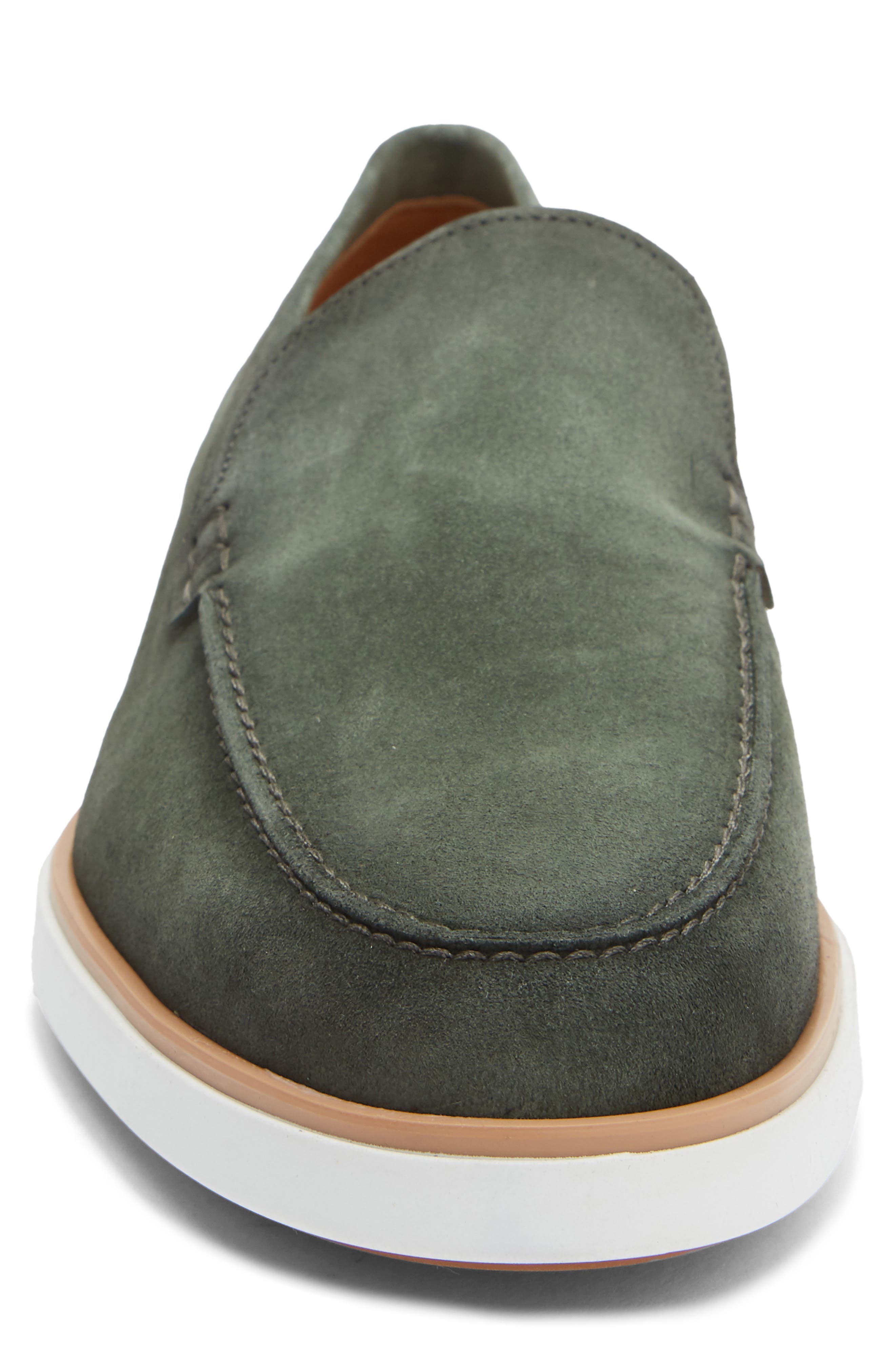 Suede Loafer, Alternate, color, GREEN