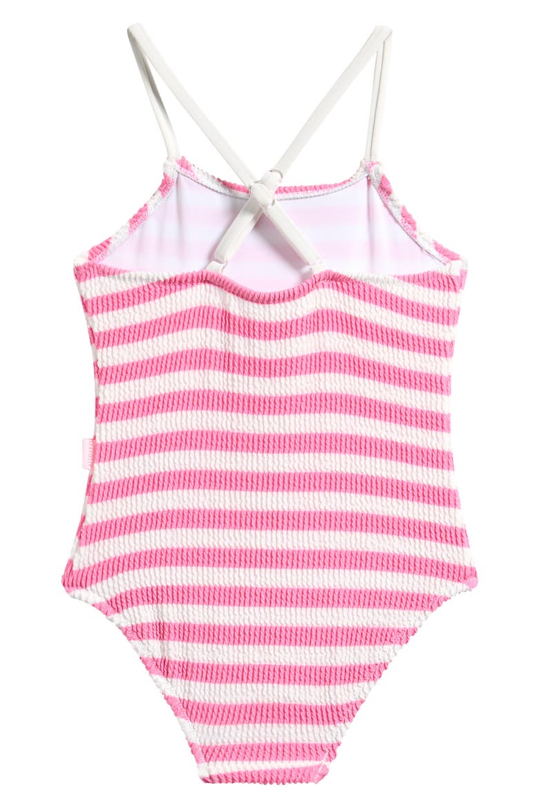 Kids' Textured One-Piece Swimsuit, Alternate, color, CANDY PINK