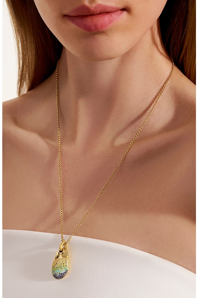 Artisan Series 18k Gold Multi-Stone Pebble Pendant Necklace, Alternate, color, GOLD