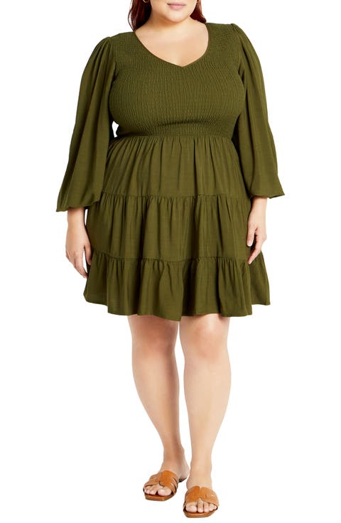 Iris Arielle Smocked Minidress (Plus)