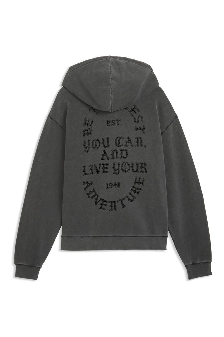 Now Court Graphic Zip Hoodie, Alternate, color, FLAT DARK GRAY